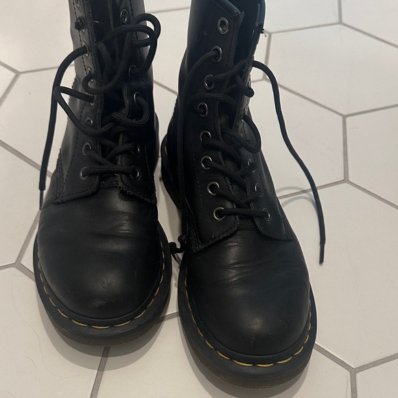 Dr. Martens Shoes - Dr. Martens Black Leather Combat Boots